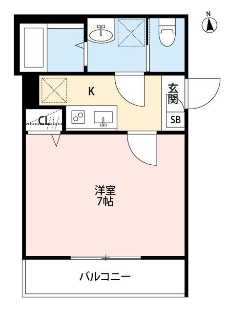 アレーズ六町(1K/1階)の間取り写真