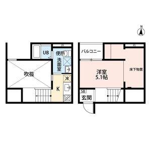 REFINED TASTE 三吉リファインド(ワンルーム/1階)の間取り写真