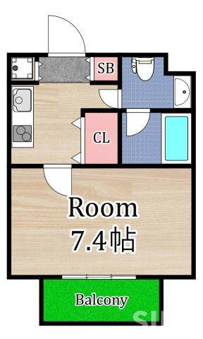 GROOVE城東(1K/2階)の間取り写真