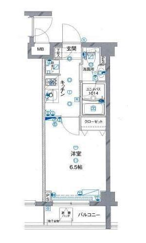 シンシティ町屋(1K/5階)の間取り写真
