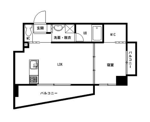 KRISKAR(1LDK/6階)の間取り写真
