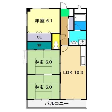 ヴィラ・トリニティ(3LDK/2階)の間取り写真