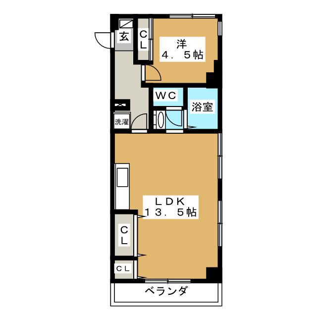 WOODBELL I(1LDK/3階)の間取り写真