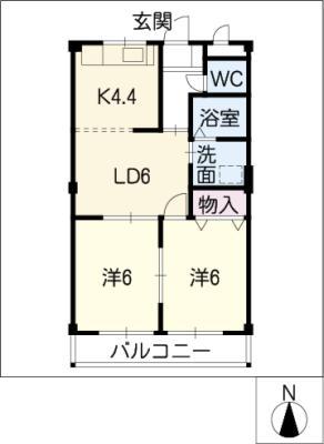リアルコンフォート(2LDK/2階)の間取り写真