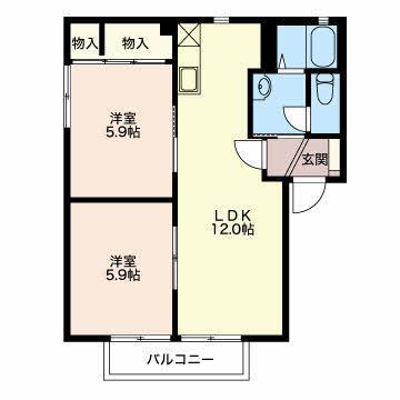 サンライズ(2LDK/1階)の間取り写真