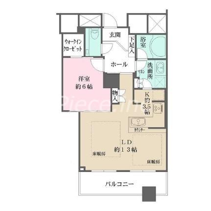 ザ・タワー大阪(1LDK/9階)の間取り写真