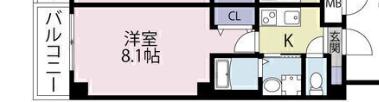 ルミエナ東三国(1K/6階)の間取り写真