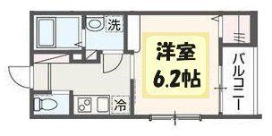 MELDIA大和田Ⅳ(1K/1階)の間取り写真