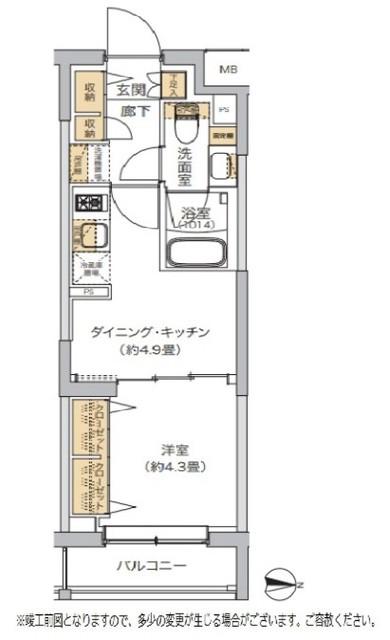 リビオメゾン湯島(1DK/1階)の間取り写真