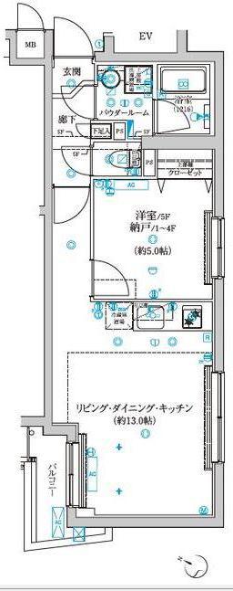 アルテシモ アレス(1LDK/4階)の間取り写真