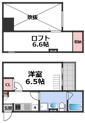 ルイシャトレ(1K/2階)の間取り写真