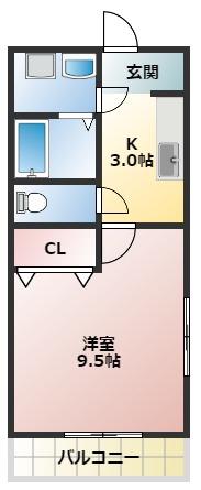 BEAUTIFUL LIFE(1K/1階)の間取り写真