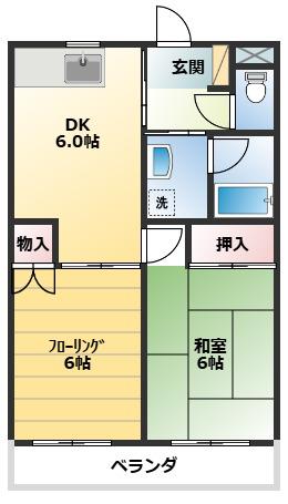 ファミール8(2DK/1階)の間取り写真