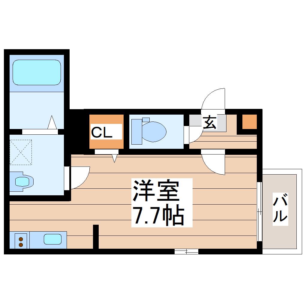 MOMORIE八乙女(ワンルーム/2階)の間取り写真