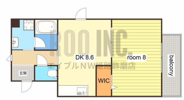 アモーレ二階町(1DK/4階)の間取り写真