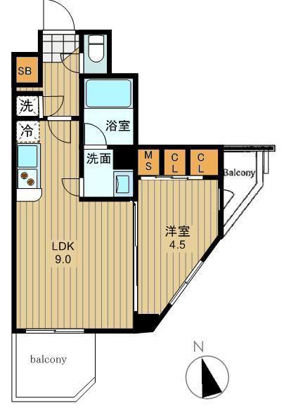 コンフォリア南砂町(1LDK/5階)の間取り写真