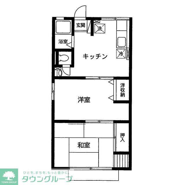 シティハイムHAKODA(2DK/2階)の間取り写真