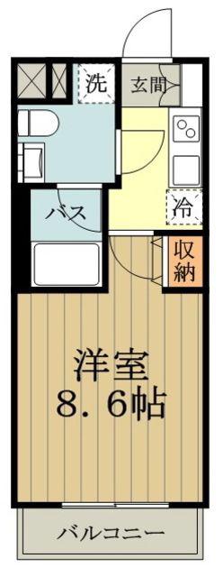 AXAS国分寺(1K/2階)の間取り写真