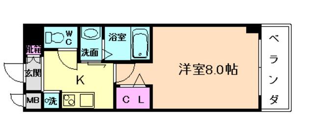 MSPALAZZO OSAKA(1K/5階)の間取り写真