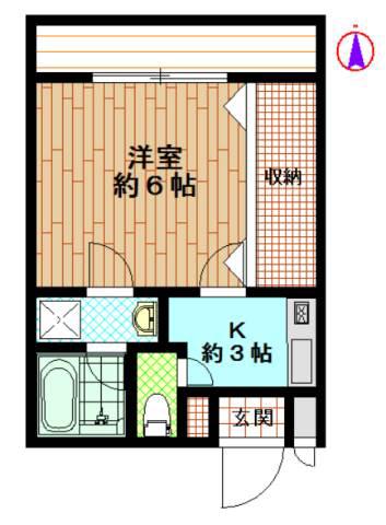 吉田工商ビル(1K/3階)の間取り写真