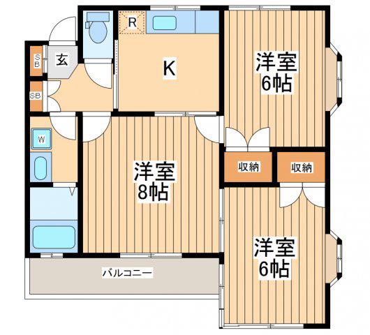 シーエルエルエクセレンス相模台2(3K/3階)の間取り写真