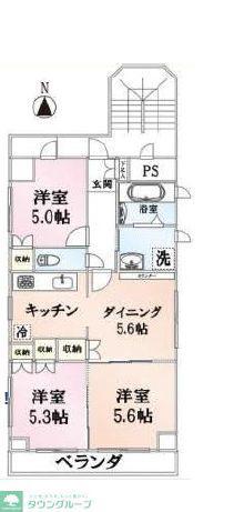 マルベリーテラス(3DK/1階)の間取り写真