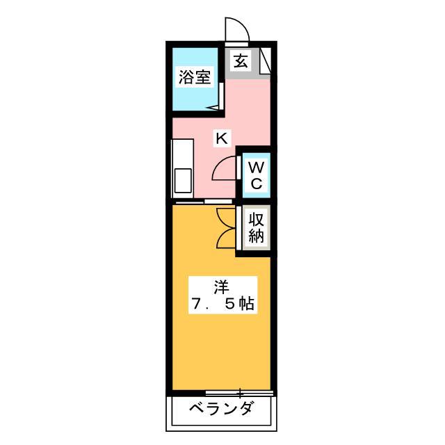 メゾン聖(1K/2階)の間取り写真
