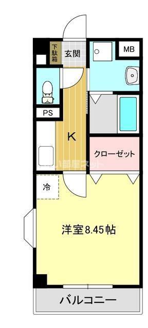 AZヒルズ(1K/2階)の間取り写真