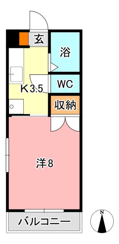 アークハイツ富田町(1K/5階)の間取り写真
