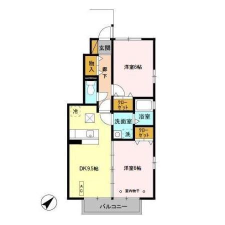 エルプレシア(2LDK/1階)の間取り写真