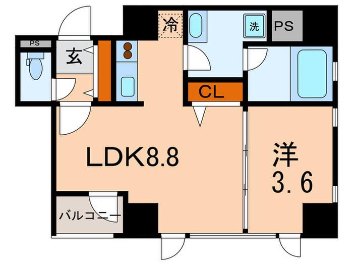 レジディア文京千石(1LDK/8階)の間取り写真