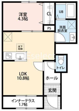リーブルファイン八千代勝田台II(1LDK/1階)の間取り写真