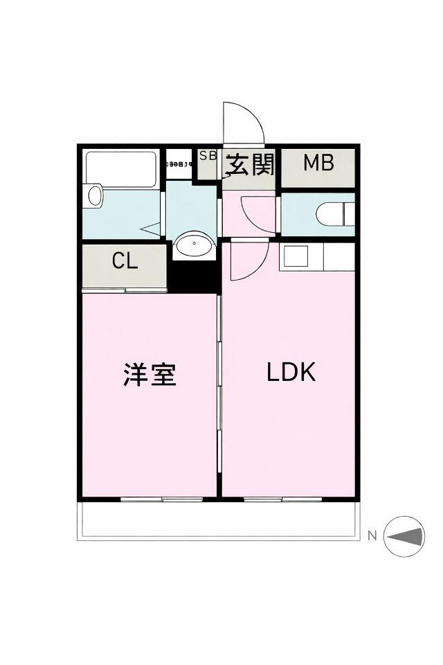 カーサ・レバンテ(1LDK/3階)の間取り写真