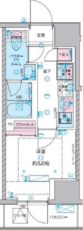 ジェノヴィア桜上水II(1K/2階)の間取り写真