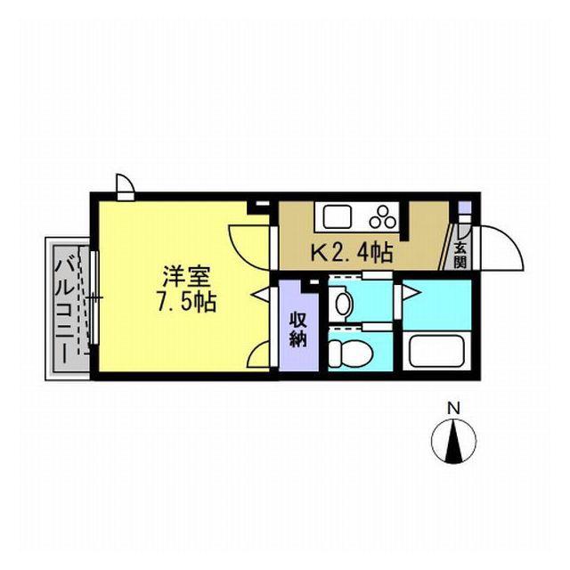 クオーレ(1K/1階)の間取り写真