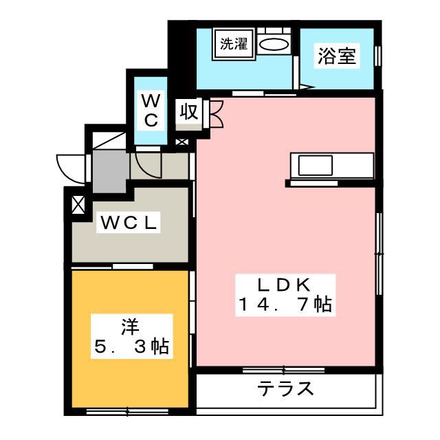 ヴェルハイム浦和(1LDK/1階)の間取り写真