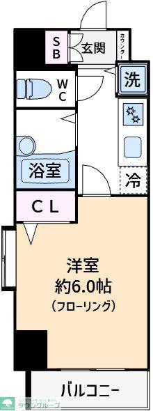 フェニックス初台弐番館 6階(1K/6階)の間取り写真