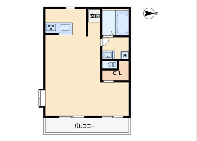 レジデンス須賀菊川(1LDK/5階)の間取り写真