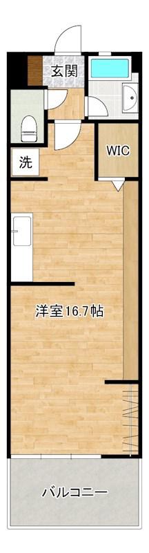 コンプレート古船場(ワンルーム/9階)の間取り写真