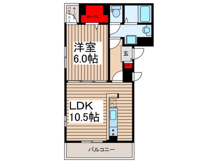 フレグランスII(1LDK/3階)の間取り写真