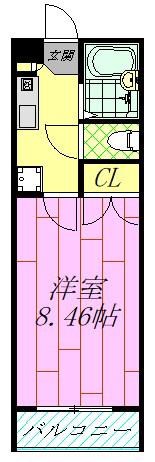クレオ舞浜B(1K/1階)の間取り写真