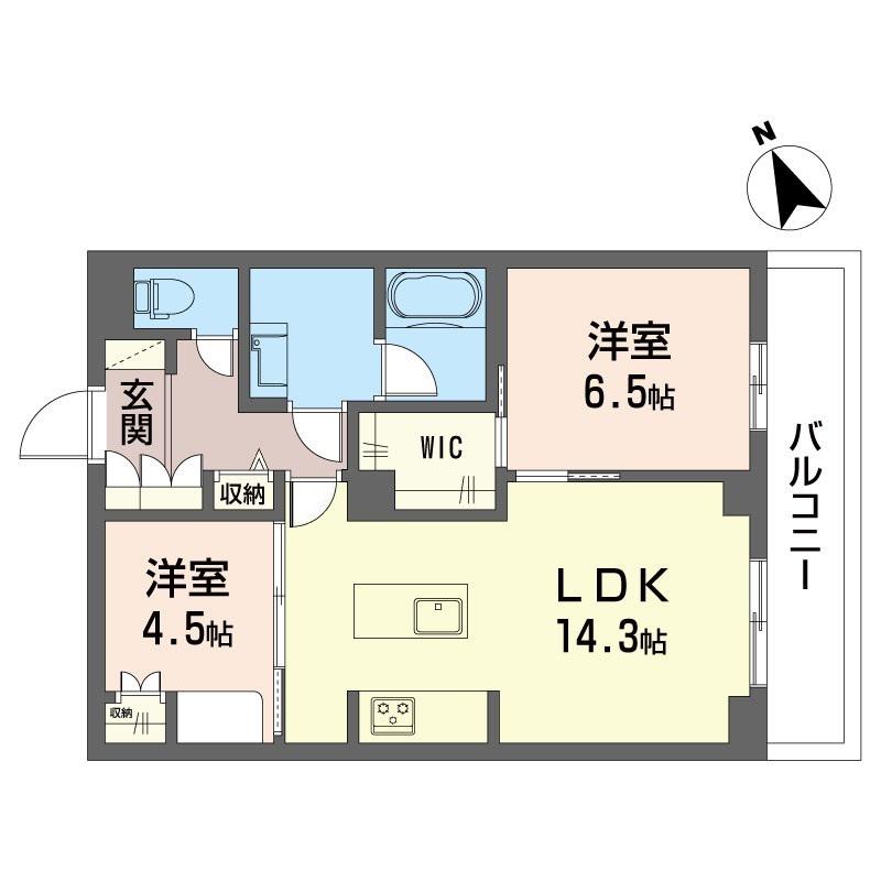 大隅ビル(2LDK/4階)の間取り写真