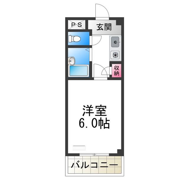 マンションライツ(1K/2階)の間取り写真