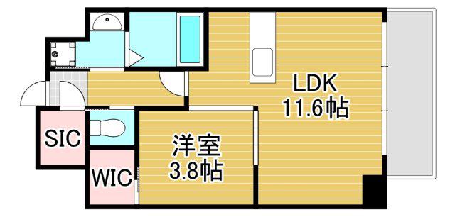 アバンティうめきた(1LDK/8階)の間取り写真