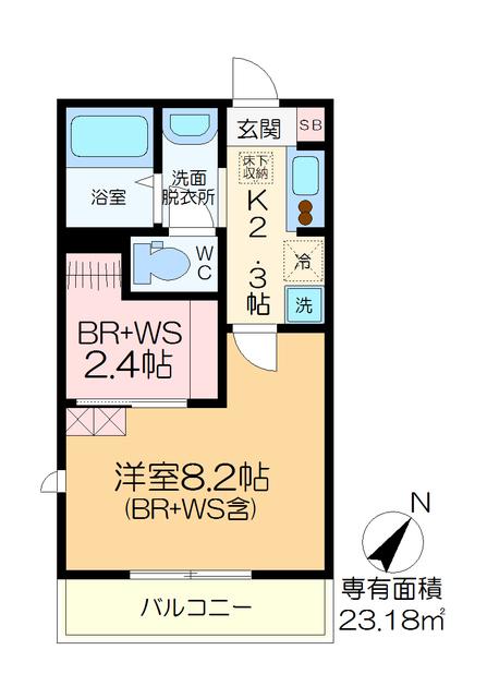 BLANC DOR IZUMI(1K/1階)の間取り写真