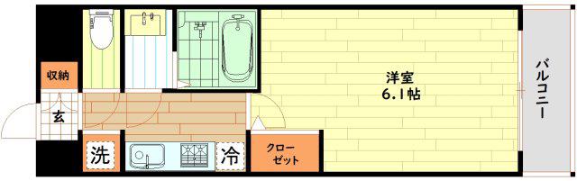 エムブイインプ新大阪(1K/4階)の間取り写真