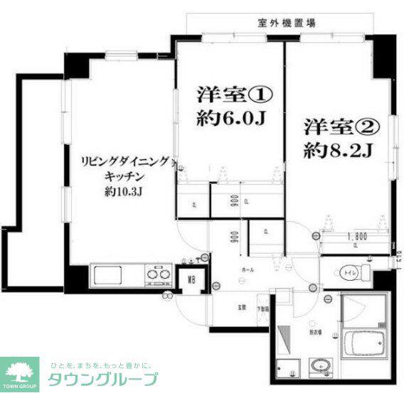 グランコールス東北沢(2LDK/2階)の間取り写真