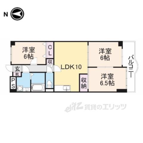 センターロイヤル(3LDK/5階)の間取り写真