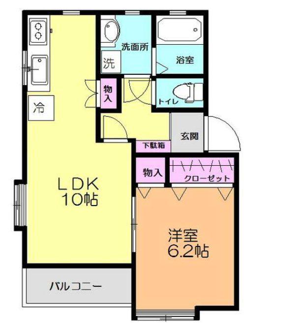 ガーラサントクII(2DK/2階)の間取り写真
