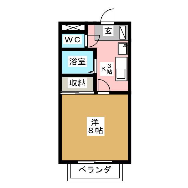 アプリコット山中(1K/2階)の間取り写真